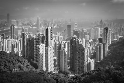 Honkongas, Piko, Vaizdas, Miestas, Asija, Panorama, Architektūra, Kinija, Dangoraižis, Šiuolaikiška, Honkongas, Bw, Juoda, Balta, Metropolis, Pastatas, Centro, Miesto Panorama, Aukštas