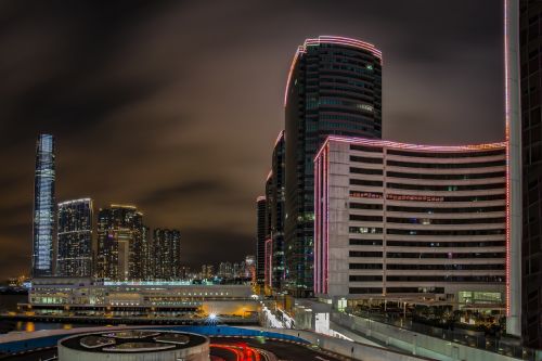 Honkongas, Naktį, Panorama, Dangoraižis, Miesto Vaizdas, Pastatas, Šiuolaikiška, Struktūros