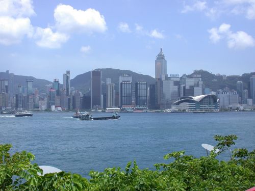 Honkongas, Miestas, Miesto Panorama, Hong, Kong, Dangoraižis, Upė, Vaizdas, Dangus, Debesys, Honkongas, Metropolis, Kranto, Kinija
