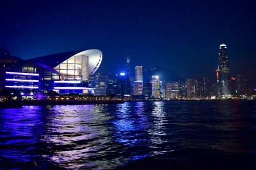 Honkongas, Naktis, Panorama, Dangoraižis, Ilgas Užraktas, Architektūra, Pastatas, Dangoraižiai