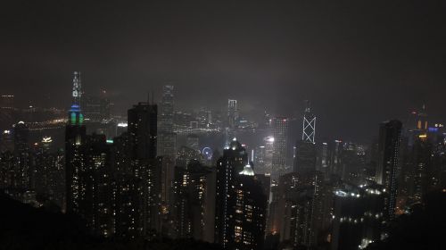 Honkongas, Centrinis, Naktinis Peizažas, Tamsi, Miestas, Naktis, Naktinis Vaizdas, Pastatas