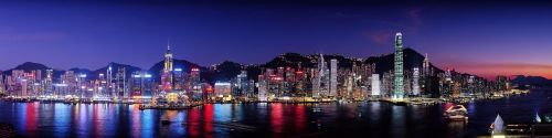 Honkongas, Panorama, Naktis, Architektūra Asija, Dangoraižis, Kinija, Centro, Panorama, Uostas, Uostas, Miesto Panorama, Pastatai, Miestas, Kraštovaizdis, Vaizdingas, Metropolis, Bokštai, Šiuolaikiška