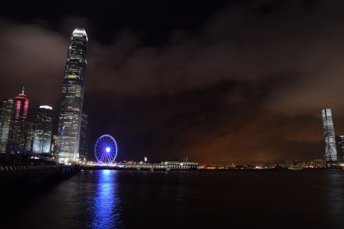 Honkongo Uostas, Naktinis Vaizdas, Architektūra, Didmiestis, Panorama