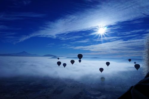 Karšto Oro Balionas, Dangus, Mėlynas, Debesis, Turkija