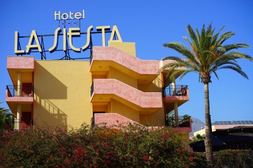 Viešbutis, Pastatas, Playa De Las Americas, Tenerifė, Americas, Kanarų Salos, Siesta Viešbutis Nap 