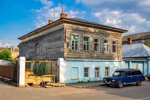 Namas, Senas, Rusija, Borovskas, Mediena, Istorinis, Šviesus