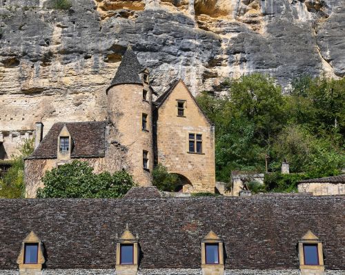 Namas, Uolos, Kaimas, Dordogne, Lenkimas Gageacas, Architektūra, Stogas, Rokas