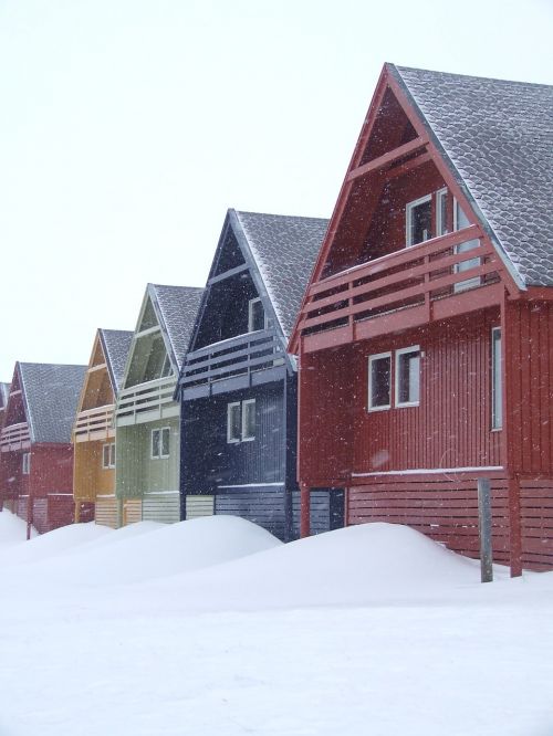 Namai, Spalvos, Norvegija, Sniegas