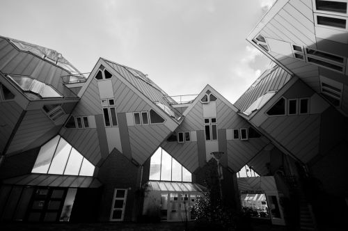 Namai, Rotterdam, Architektūra, Gyvenamasis, Kubiniai, Dizainas