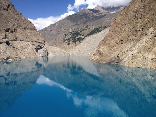 Ežeras, Ataabad Ežeras, Hunza, Grožis, Gilgitbaltistan, Stovai, Kraštovaizdis
