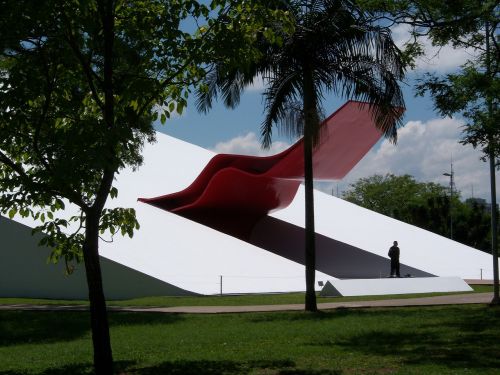 Ibirapuera Auditorija, Niemeyer, Moderni Architektūra, Architektūra, Raudona, Ibirapuera Parkas, Parkas, San Paulas