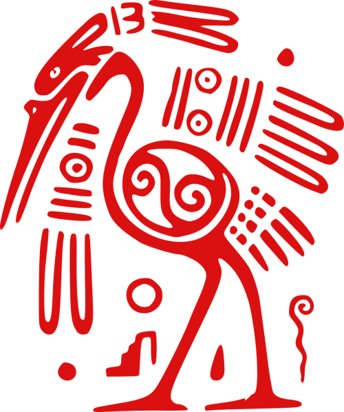 Ibis, Paukštis, Meksikietis, Tribal, Aztec, Senovės, Nemokama Vektorinė Grafika