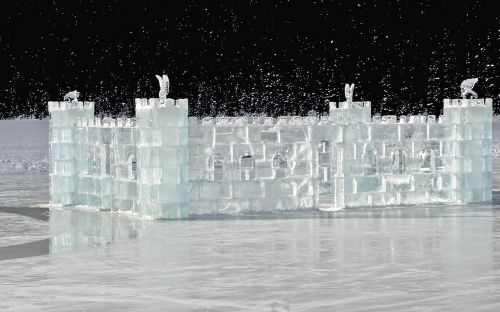 Ledo Pilis, Sušaldyta, Ežero Louise, Kanados Uolos, Žiema, Alberta, Kanada