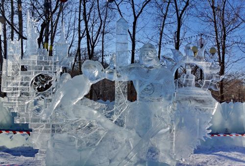 Ledo Figūros, Parkas, Žiema, Miesto Parkas, Rusija