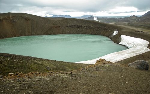 Iceland, Krateris, Vulkanas, Ežeras