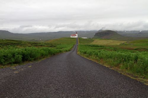 Iceland, Bažnyčia, Gamta, Kraštovaizdis, Kaimas, Lauke