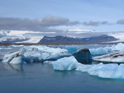 Iceland, Ledyno Lagūnas, Vatnajökull, Jögurssalon, Ledkalniai, G, Ledinis Ežeras