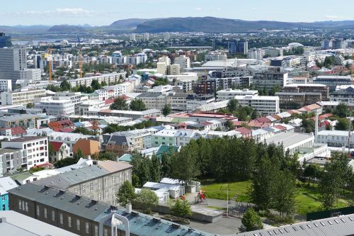 Iceland, Reikjavikas, Hallgrímskirkja, Perspektyva, Vaizdas, Panorama, Miestas, Kapitalas