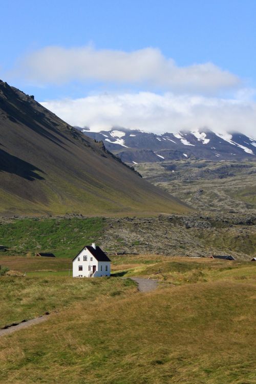 Iceland, Namas, Peizažai, Kalnas, Sniegas, Ledynas