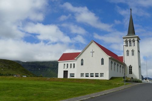 Iceland, Snaefellsnes, Snæfellsnes Pusiasalis, Bažnyčia, Bokštas, Kirsti