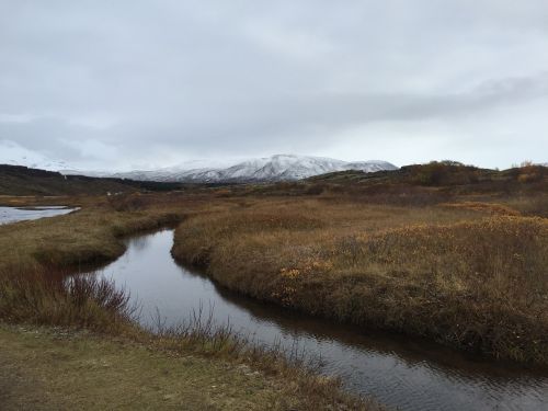 Iceland, Pobūdis, Kalnas, Sniegas, Ruduo