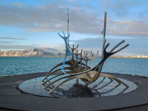 Iceland, Saulės Voyager, Reikjavikas, Paminklas, Skulptūra, Viking, Laivas, Orientyras