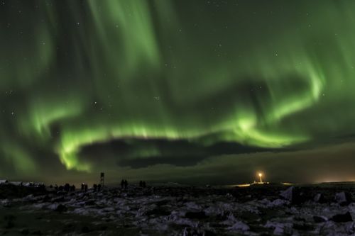 Iceland, Šiaurės Pašvaistė, Aurora, Borealis, Žiema, Kraštovaizdis, Stebuklinga, Naktis, Dangus, Žalias, Reiškinys, Gamta