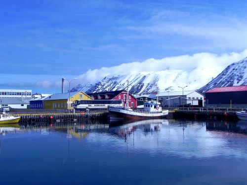 Iceland, Labiausiai Šiaurės Vietose, Siglusfjoerdur, Uostas, Nuotaika, Ledas, Vanduo