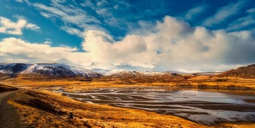 Iceland, Dangus, Debesys, Kraštovaizdis, Vaizdingas, Kalnai, Sniegas, Turizmas, Ežeras, Fjordas, Panorama, Gamta, Lauke, Šalis, Kaimas