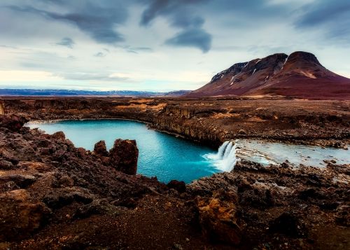 Iceland, Kalnai, Ežeras, Šalis, Kaimas, Gamta, Lauke, Dangus, Debesys