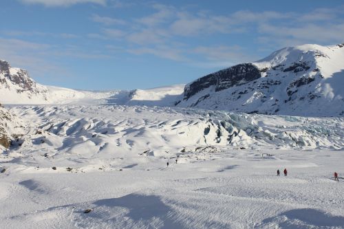 Iceland, Žiema, Sniegas, Ledynas