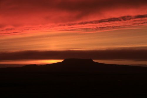 Iceland, Krateris, Vulkanas, Saulėlydis