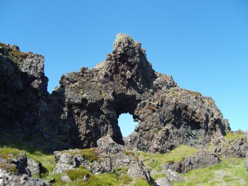 Iceland, Rokas, Tikslas, Akmens Blokas, Akmens Siena, Uolos, Gamta, Lava Rock