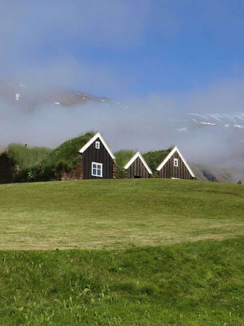 Iceland, Kraštovaizdis, Namai, Torfhaus