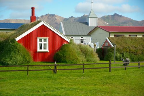 Iceland, Bažnyčia, Veja, Namas