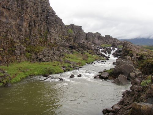 Iceland, Srautas, Kalnai, Kraštovaizdis, Natūralus, Gamta, Vanduo