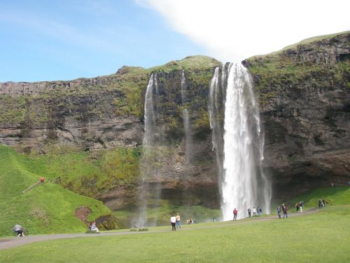 Iceland, Krioklys, Uolos, Kalnai, Kraštovaizdis, Natūralus, Gamta, Vanduo
