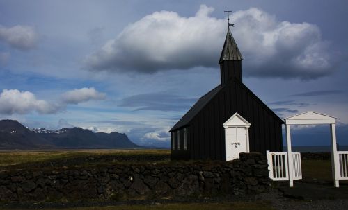 Iceland, Bažnyčia, Kaimas, Pastatas, Religija, Lauke, Bokštas, Kirsti