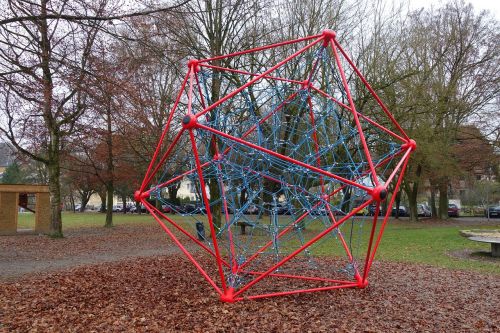 Icosahedron, Erdvės Geometrija, Daugiasluoksnis, Geometrija, Žaidimų Aikštelė, Vaikų Žaidimų Aikštelė, Klettergerüst, Ottensheimas, Žaidimų Įrenginys, Metalas, Lynai