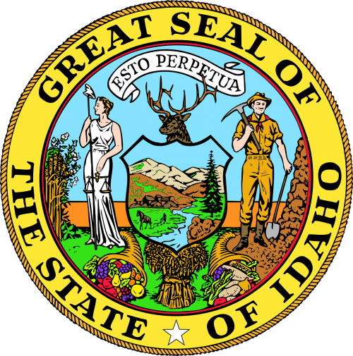 Idaho, Valstybė, Usa, Valstybės Antspaudas, Jungtinės Valstijos, Vyriausybė, Nemokama Vektorinė Grafika