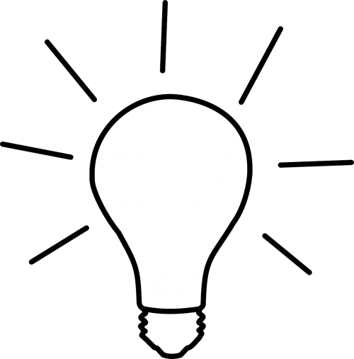 Idėja, Šviesa, Lemputė, Elektros Lemputė, Lempa, Lemputė, Elektra, Galia, Energija, Nemokama Vektorinė Grafika