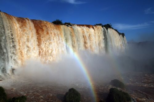Iguazu Patenka, Kriokliai, Brazilas, Vanduo, Į Pietus, Amerikietis, Kraštovaizdis, Unesco, Cataratas, Turistinis, Peizažas, Lauke, Orientyras, Vaivorykštė