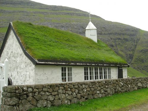 Faroes, Koplyčia, Bažnyčia, Žolės Stogas, Varpinė