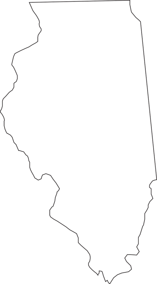 Illinois, Valstybė, Žemėlapis, Geografija, United, Valstijos, Amerikietis, Nemokama Vektorinė Grafika