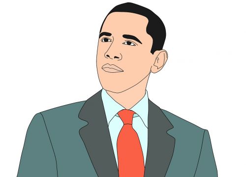 Iliustracija, Barakas Obama, Prezidentas, Jungtinės Valstijos, Iliustruotas Žmogus, Elegantiškas