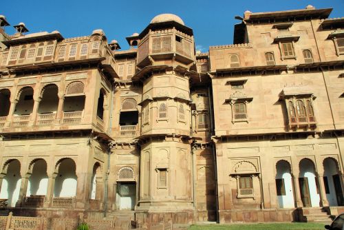Indija, Rajasthan, Jaisalmer, Rūmai, Maharajah, Fasadas, Apdaila, Architektūra