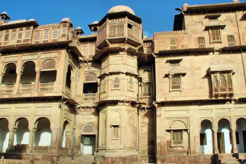 Indija, Rajasthan, Jaisalmer, Rūmai, Maharaja, Architektūra, Claire-Maršrutai, Galerija, Fasadas