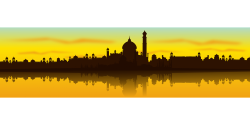 Indija, Miestas, Miesto Panorama, Kraštovaizdis, Siluetas, Nemokama Vektorinė Grafika