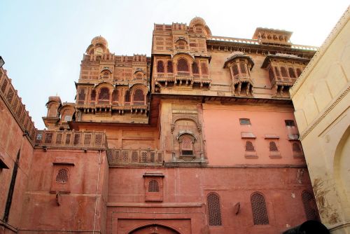 Indija, Rajasthan, Bikaner, Junagarh, Fortas, Raudonasis Smiltainis, Rūmai, Maharajah
