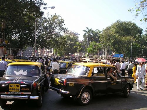 Indija, Mumbajus, Bombėjaus, Taksi, Kelias, Chaosas